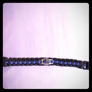 Thin blue line paracord charm bracelet